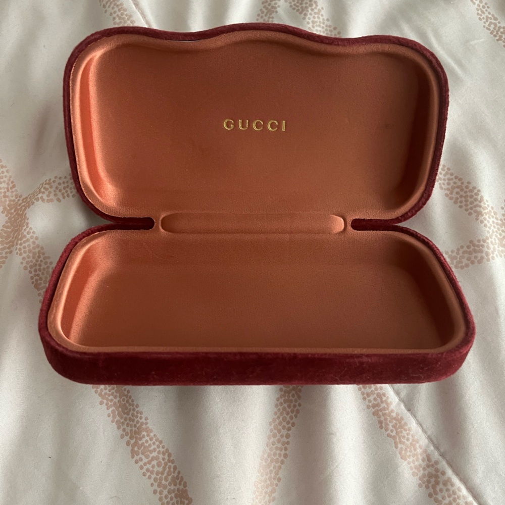 Gucci Red Protective Velvet Eyewear Case